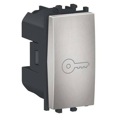 Intrerupator cu rev,simb cheie,1M,negru/argintiu