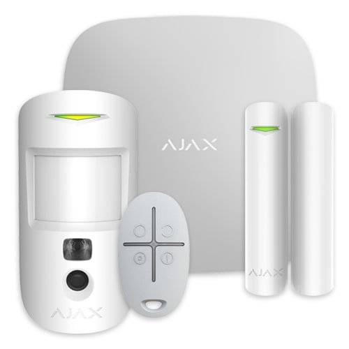 Kit alarma StarterKit Cam Plus, wireless, 2G/3G/4G, LAN + Wi-Fi, alb - AJAX