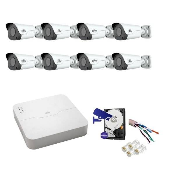Kit Complet Supraveghere Video 8 Camere 4Mp, IR30-Uniview