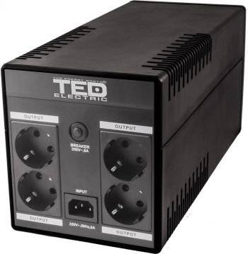 UPS 1100VA/600W LCD Line Interactive AVR 4 schuko USB Management -TED Electric