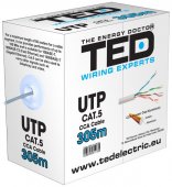 Cablu UTP cat.5e CCA 0.50 mm TED Wire Expert, 305 Metri-TED