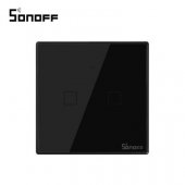 Intrerupator dublu cu touch Sonoff, Wi-Fi + RF, Control de pe telefonul mobil