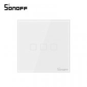 Intrerupator triplu cu touch Sonoff, Wi-Fi + RF, Control de pe telefonul mobil
