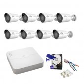 Kit Complet Supraveghere Video 8 Camere 2Mp, IR50-Uniview
