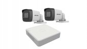 Kit Supraveghere Video 2 Camere AnalogHD 4 in 1, 5MP, lentila 2.8mm, IR 25m - HIKVISION