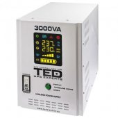 UPS 3000VA/2100W runtime extins utilizeaza doi acumulatori (neinclusi) TED UPS Expert
